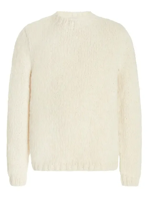 Lawrence Knit Sweater in Ivory Welfat Cashmere Lawrence Knit Sweater in Ivory Welfat Cashmere