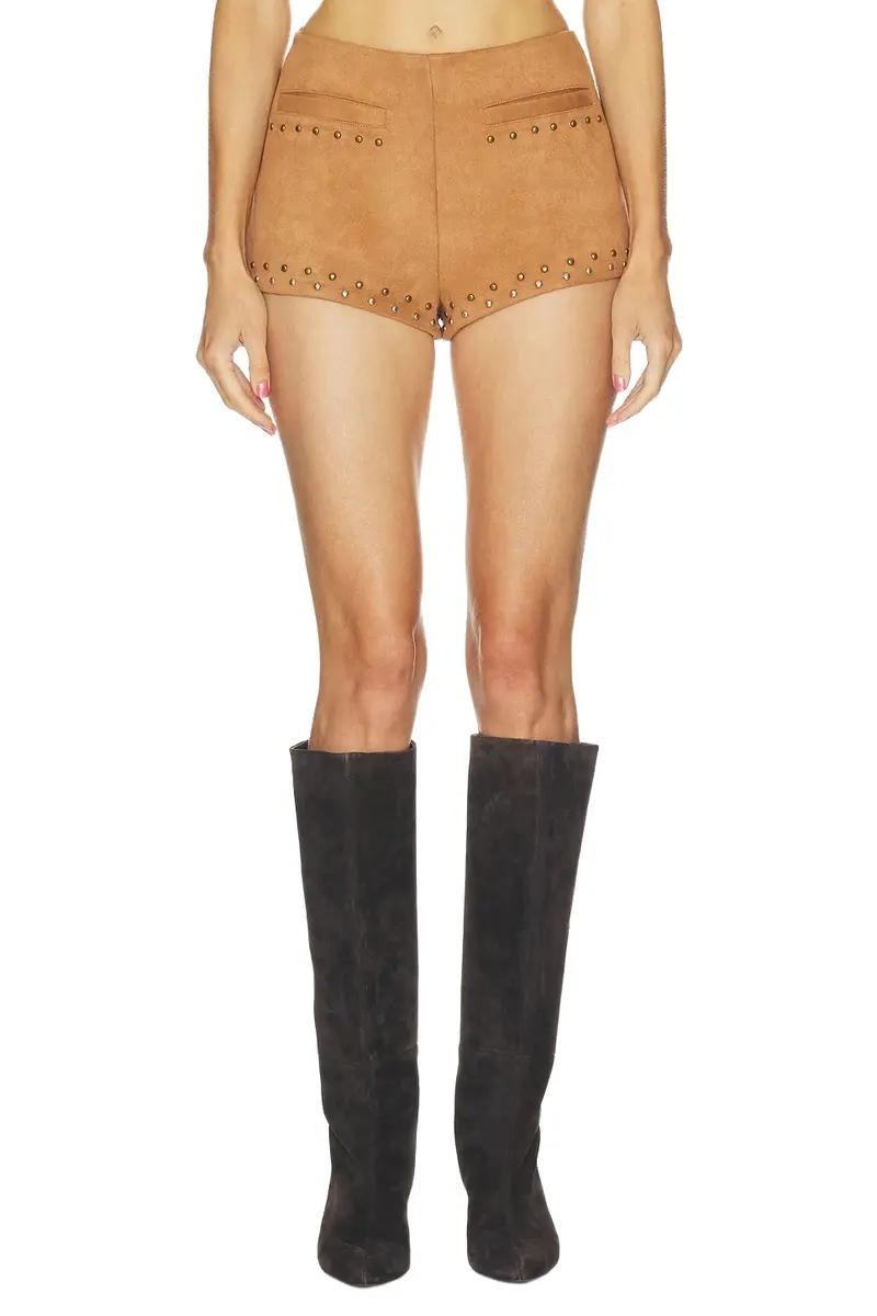 Emmett Faux Suede Studded Short