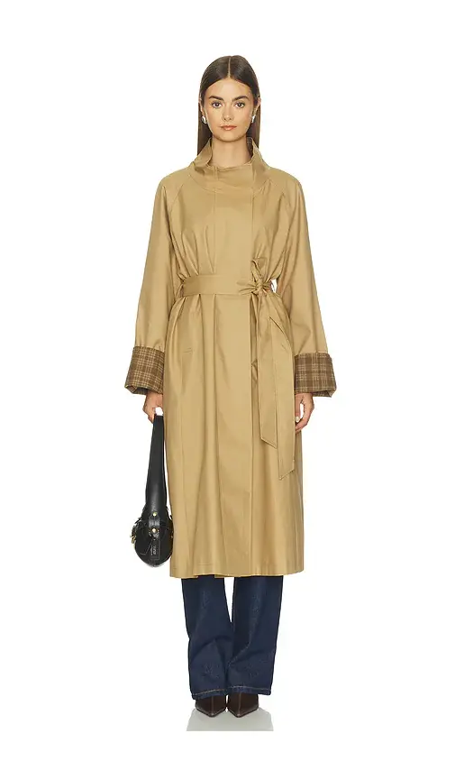 Cubic London Funnel Neck Colorblock Cuff Trench Coat | Thumbnail 2 Cubic London Funnel Neck Colorblock Cuff Trench Coat | Thumbnail 2