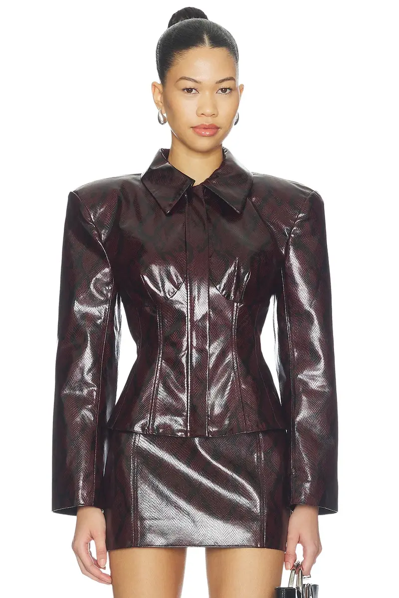 Naked Wardrobe Python Leather Blazer