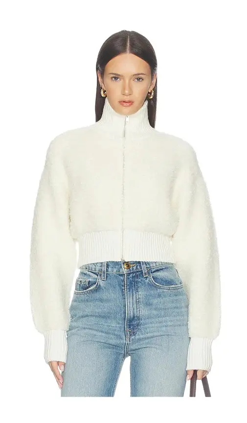 Christal Zip Up Textured Cardigan Christal Zip Up Textured Cardigan