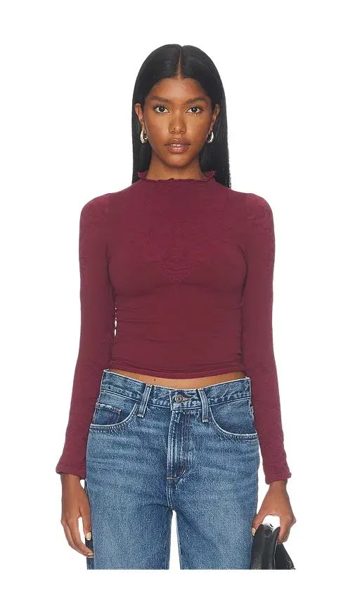 Free People Mixed Feelings Mock Neck Tee