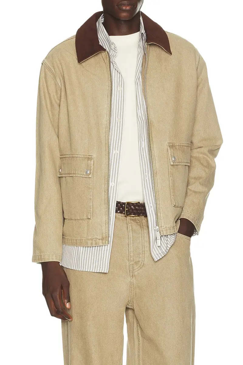 Washed Zipped Denim Jacket