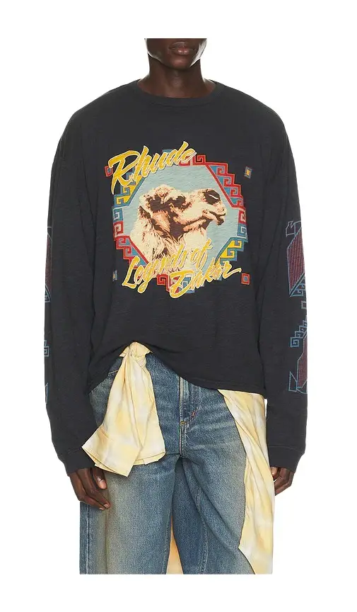 Rhude Legends Of Dakar Long Sleeve Slub Tee