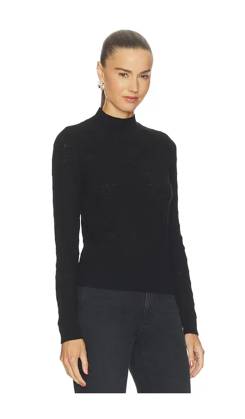 susana monaco Pointelle Turtleneck Long Sleeve Top | Thumbnail 2 susana monaco Pointelle Turtleneck Long Sleeve Top | Thumbnail 2