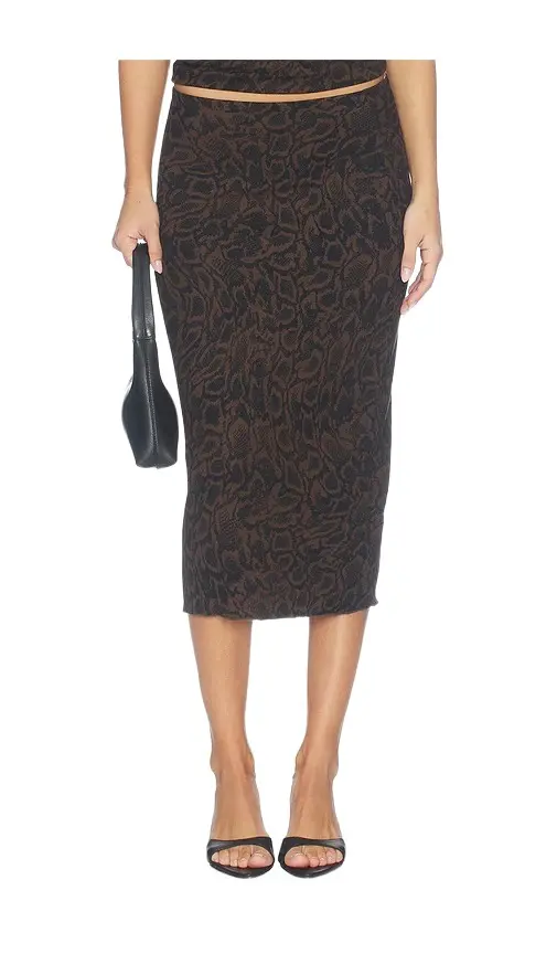 Leony Printed Rib Skirt Leony Printed Rib Skirt
