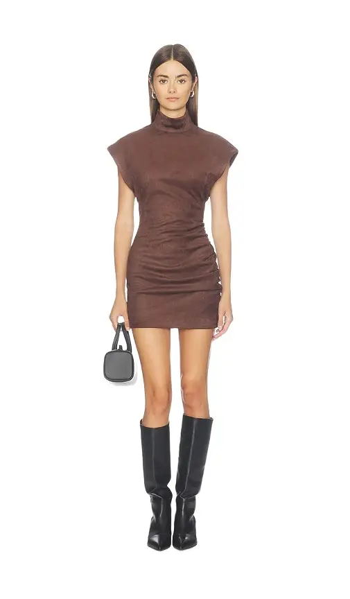 ALL THE WAYS X Hannah Lizzy Hanna Faux Suede Mini Dress