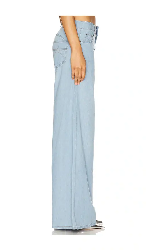 AREA Crystal Rosette Wide Leg Jeans | Thumbnail 2