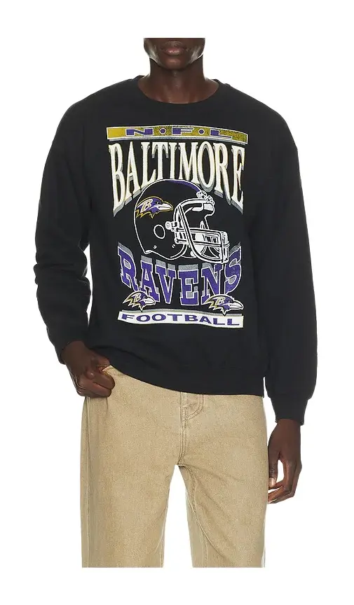 Junk Food Ravens Helmet Crew Fleece Sweatshirt