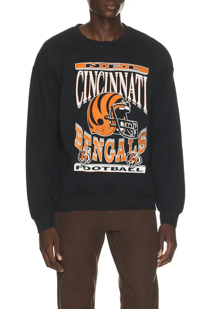 Junk Food Bengals Helmet Crew Fleece Sweatshirt