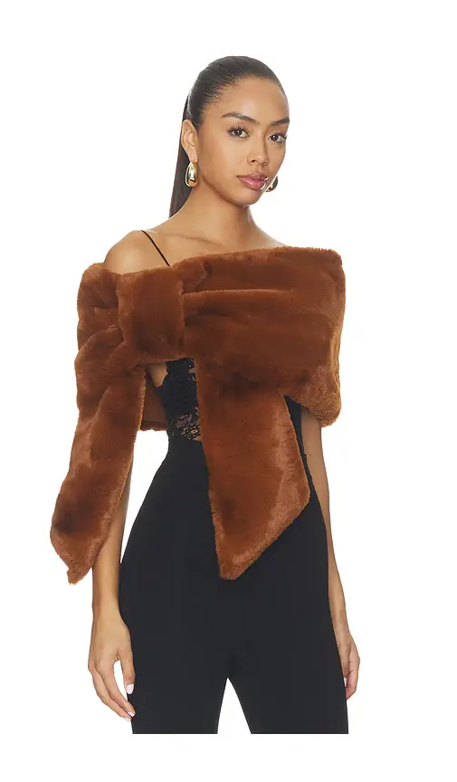 SHUSHU/TONG Faux Fur Bow Capelet | Thumbnail 2 SHUSHU/TONG Faux Fur Bow Capelet | Thumbnail 2