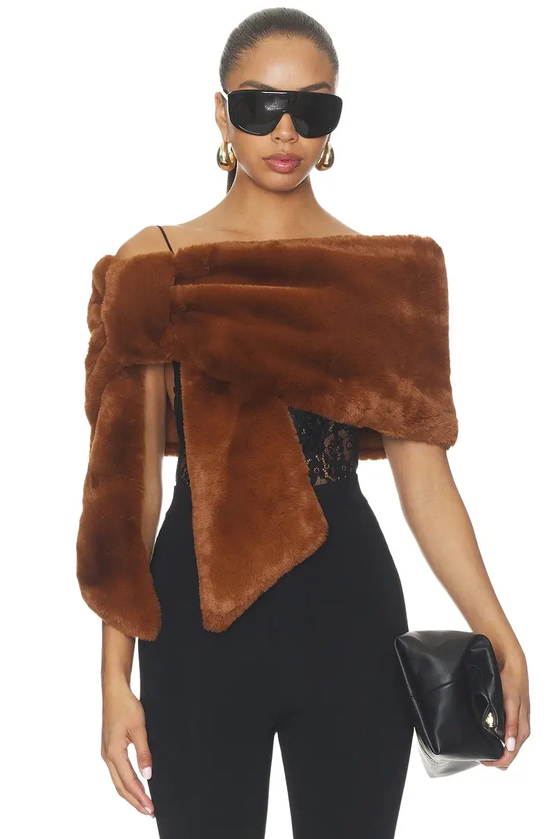 Faux Fur Bow Capelet Faux Fur Bow Capelet