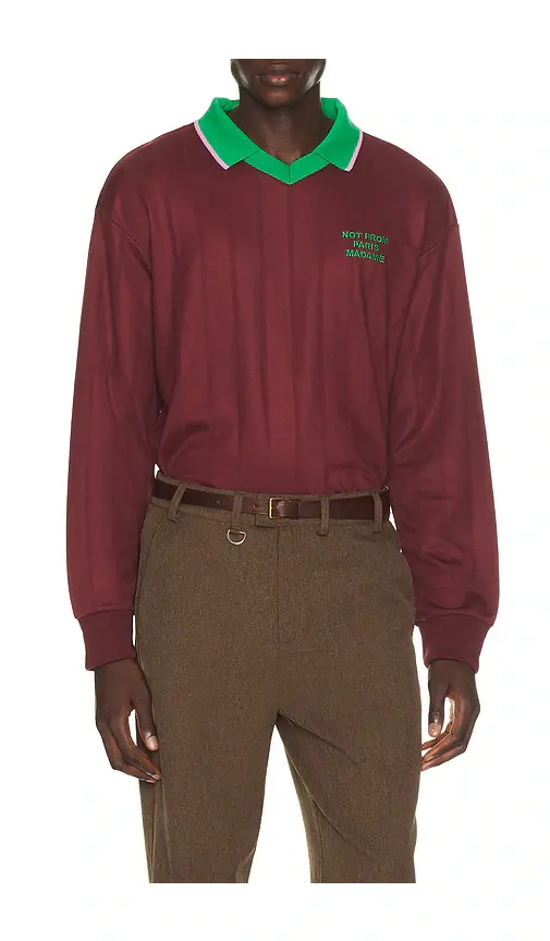 Drôle de Monsieur Slogan Long Sleeve Polo | Thumbnail 2 Drôle de Monsieur Slogan Long Sleeve Polo | Thumbnail 2