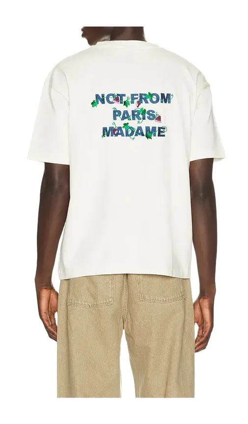 Drôle de Monsieur Vine Embroidered Slogan Tee Shirt