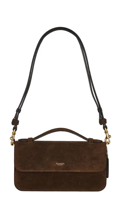 Coach Suede New York Elora Top Handle Crossbody Bag