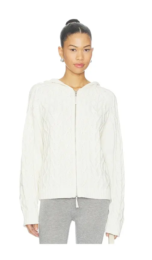 Salem Cable Knit Oversized Zip Up Hoodie Salem Cable Knit Oversized Zip Up Hoodie