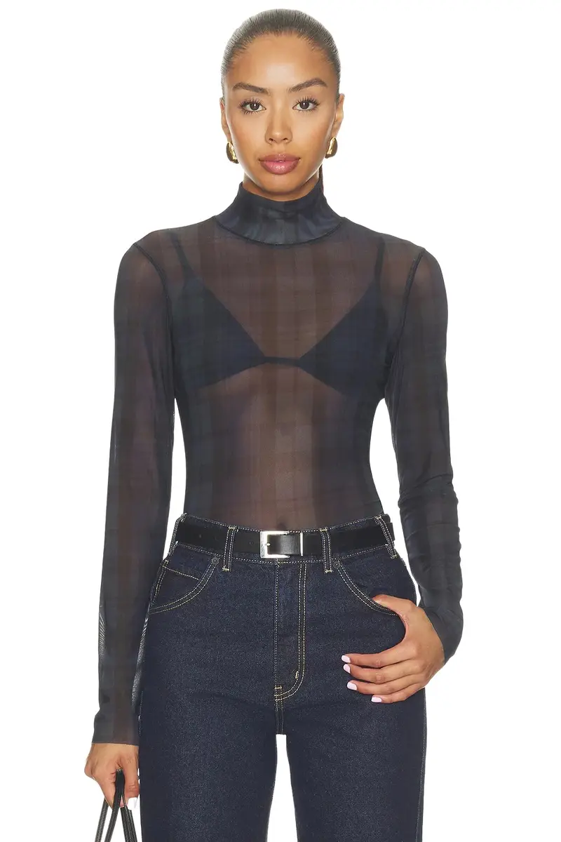 GOOD AMERICAN The Mesh Turtleneck