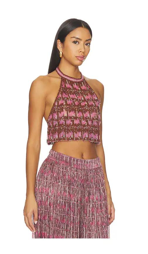 PatBo Rose Mirage Beaded Halterneck Top | Thumbnail 2 PatBo Rose Mirage Beaded Halterneck Top | Thumbnail 2