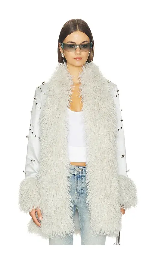 Understated Leather Heart Charm Coat