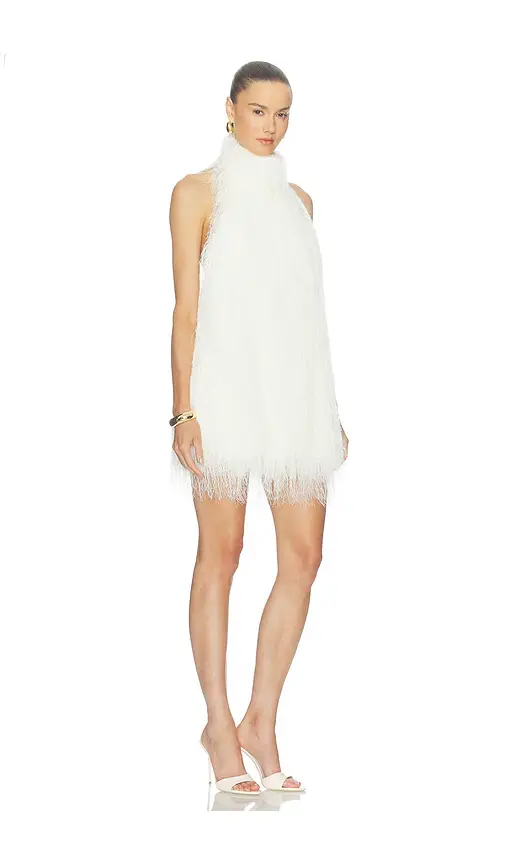 Aexae Polyester Fringe Halter Mini Dress | Thumbnail 2 Aexae Polyester Fringe Halter Mini Dress | Thumbnail 2