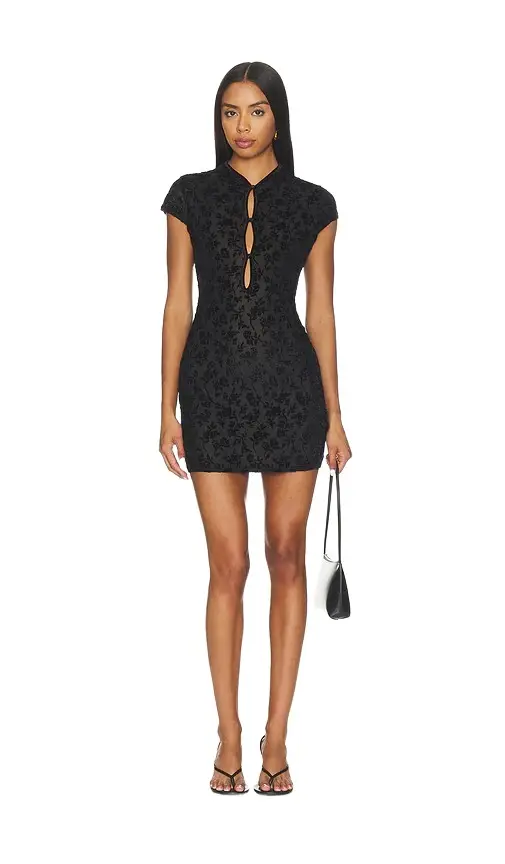 Runaway The Label Lucie Mandarin Collar Mini Dress