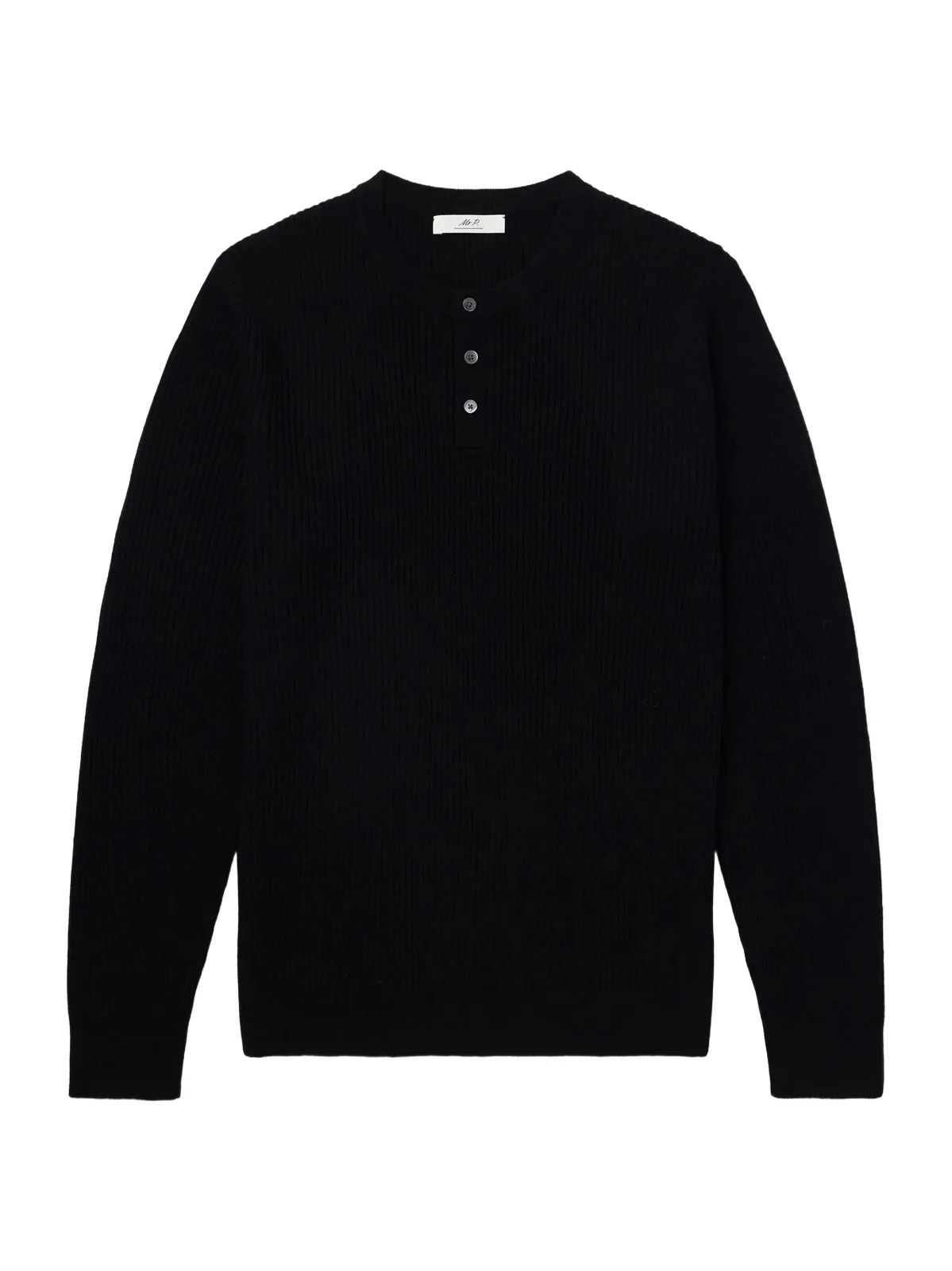MR P. Ribbed Wool and Cashmere Henley Sweater