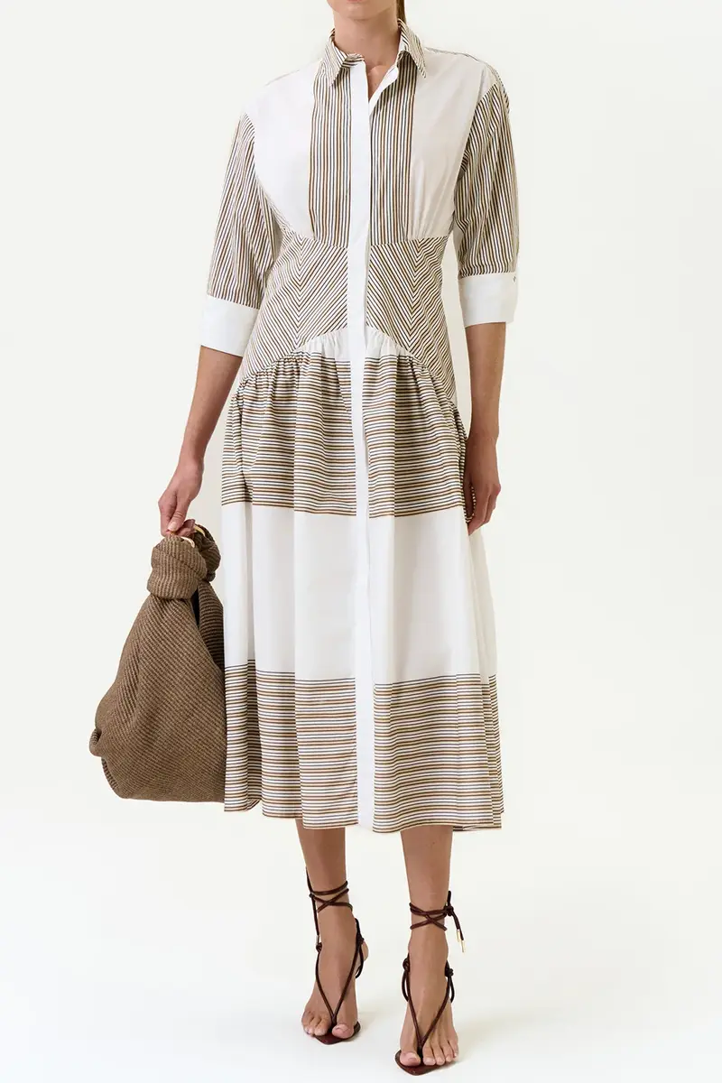 Silvia Tcherassi Indy Dress - White Black Stripes | Thumbnail 2 Silvia Tcherassi Indy Dress - White Black Stripes | Thumbnail 2