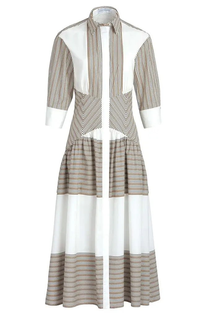 Indy Dress - White Black Stripes Indy Dress - White Black Stripes