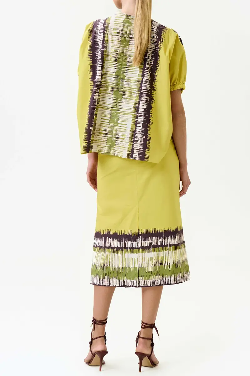 Silvia Tcherassi Susane Blouse - Abstract Lime Print | Thumbnail 3