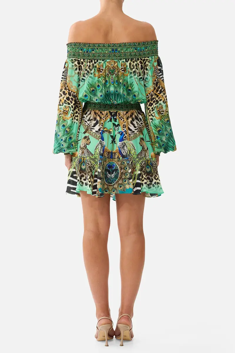 Camilla Off The Shoulder Short Dress - Green | Thumbnail 4 Camilla Off The Shoulder Short Dress - Green | Thumbnail 4