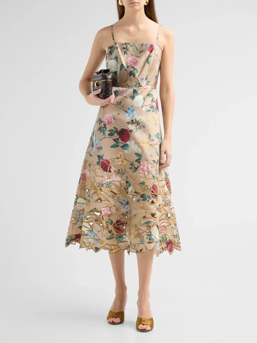 SACHIN & BABI Women's Esteè Floral Print Embroidered Midi Dress | Thumbnail 2
