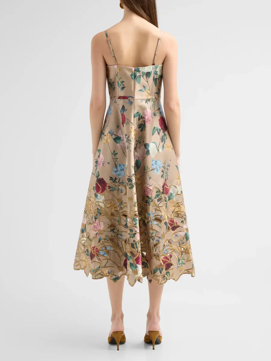 SACHIN & BABI Women's Esteè Floral Print Embroidered Midi Dress | Thumbnail 3