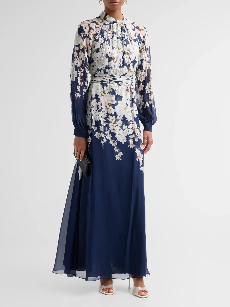 SACHIN & BABI Women's Valeria Floral Print Embellished Gown | Thumbnail 4