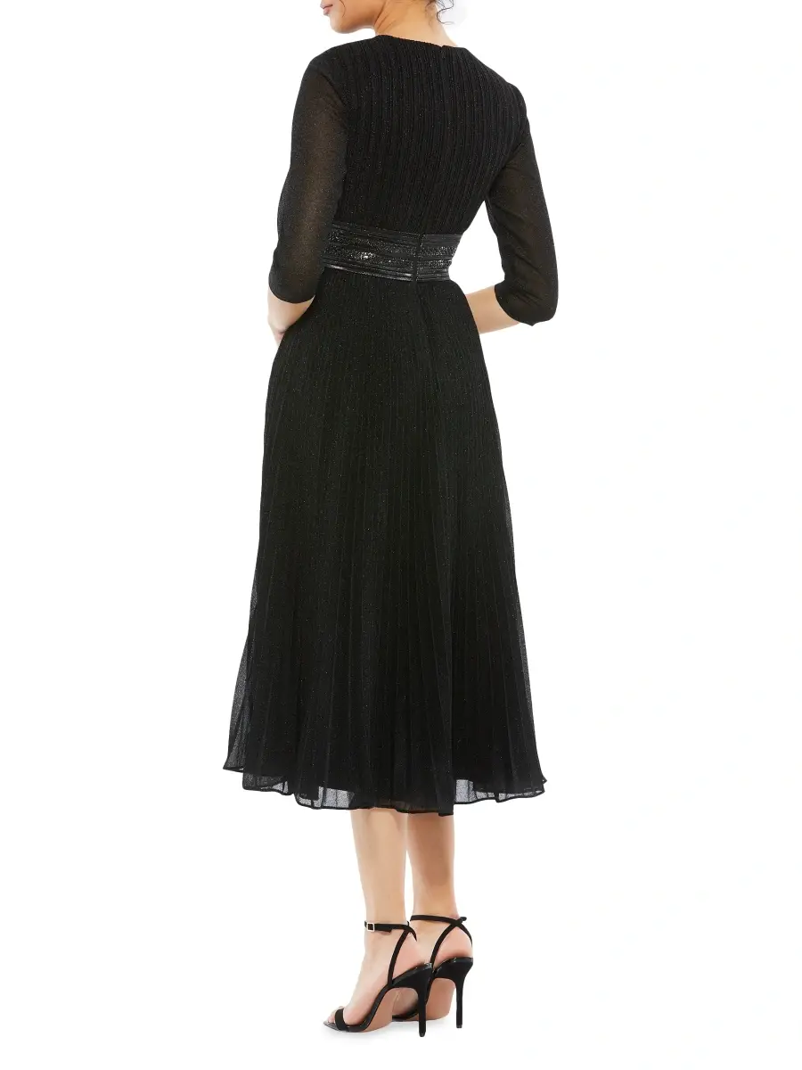 Mac Duggal Women's Pleated Belted Cocktail Dress | Thumbnail 2