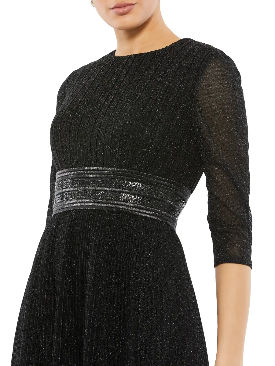 Mac Duggal Women's Pleated Belted Cocktail Dress | Thumbnail 3