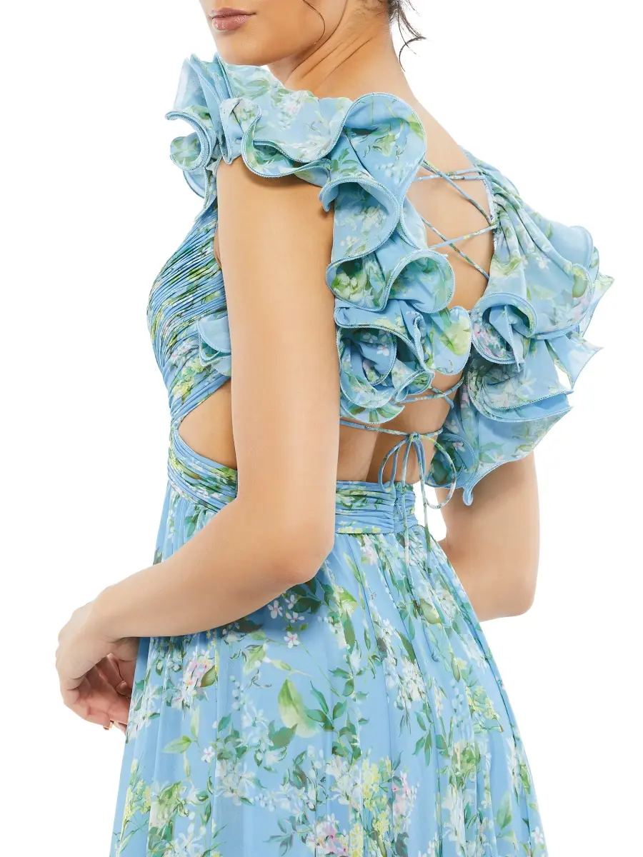 Mac Duggal Women's Ieena Floral Chiffon Gown | Thumbnail 6