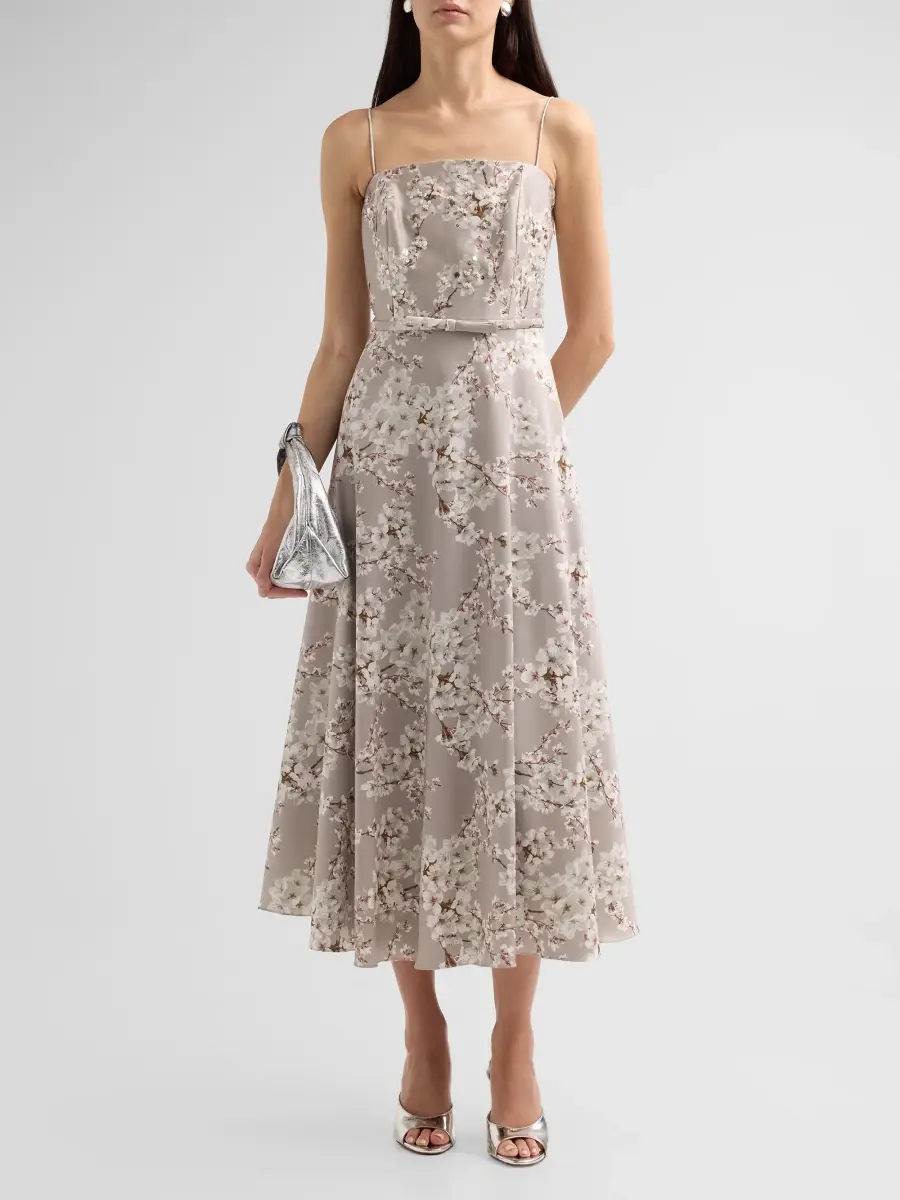 SACHIN & BABI Women's Laurel Printed Satin Midi Dress | Thumbnail 2