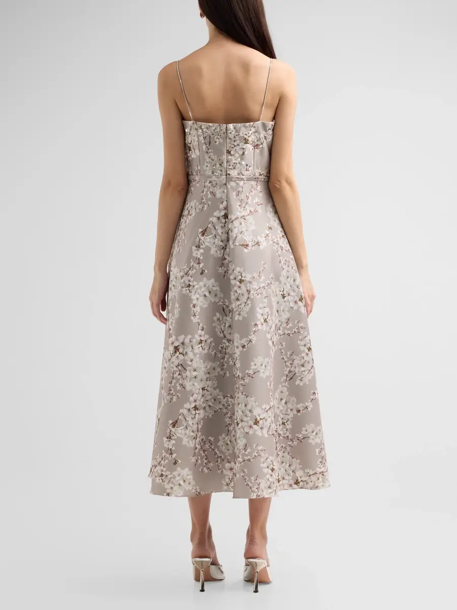 SACHIN & BABI Women's Laurel Printed Satin Midi Dress | Thumbnail 3