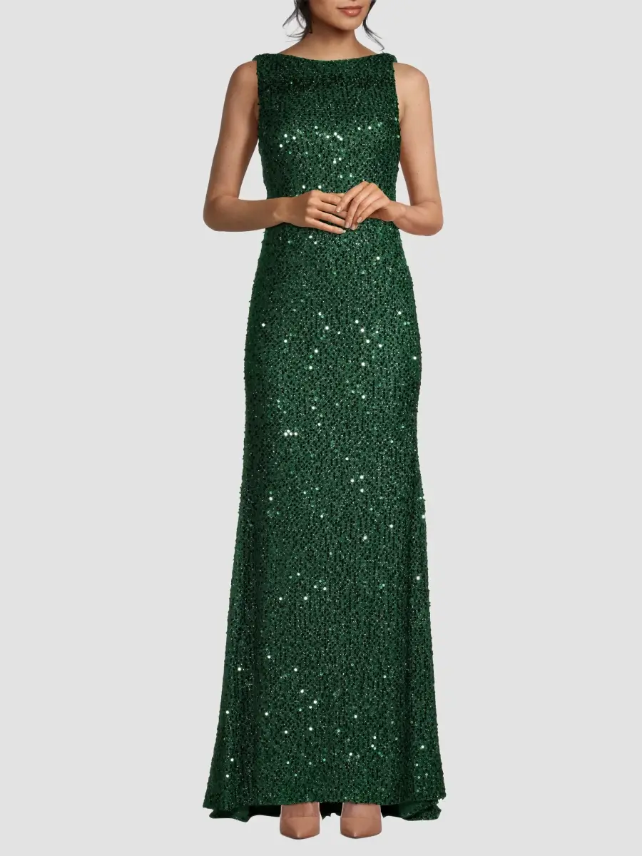 Mac Duggal Women's Sequin Sleeveless Sheath Gown | Thumbnail 2