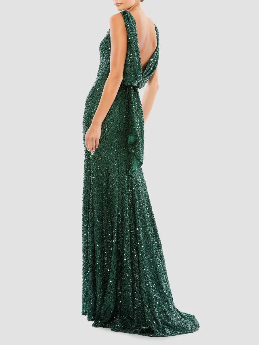 Mac Duggal Women's Sequin Sleeveless Sheath Gown | Thumbnail 4