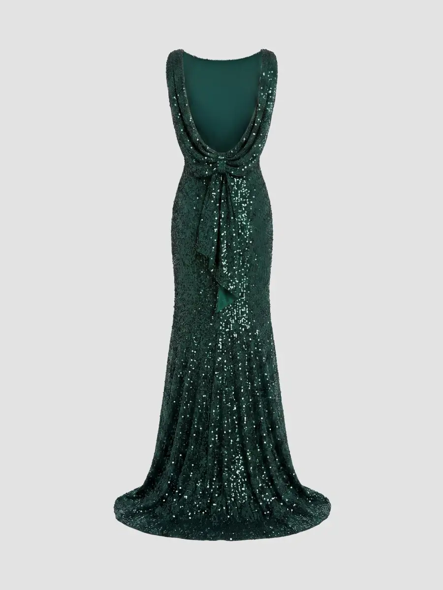 Mac Duggal Women's Sequin Sleeveless Sheath Gown | Thumbnail 6