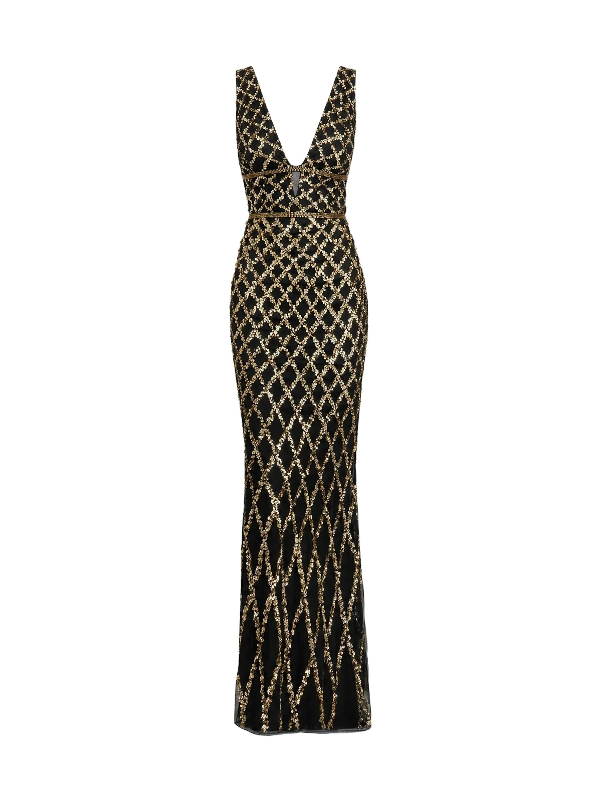 Women's Embellished V-Neck Column Gown Women's Embellished V-Neck Column Gown