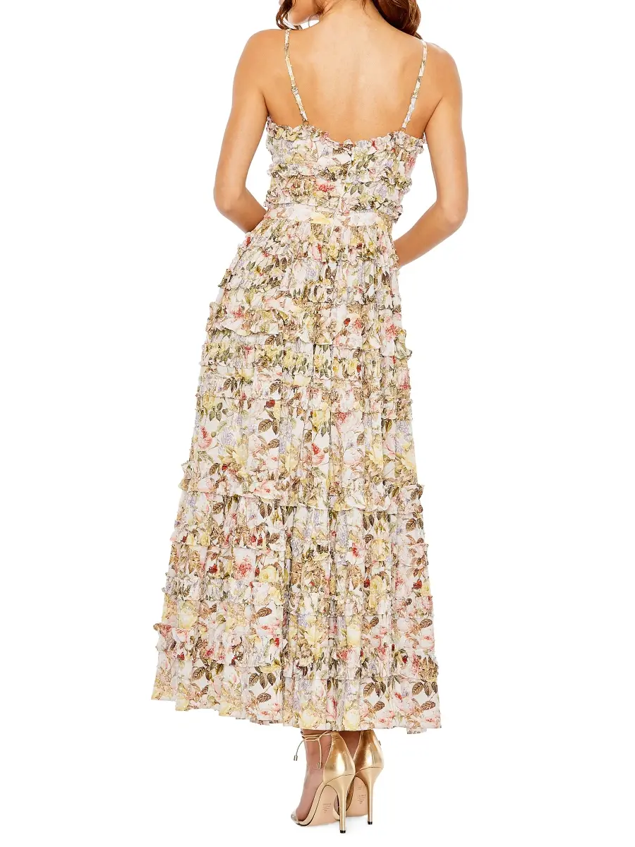 Mac Duggal Women's Floral Textured Tiered Cocktail Dress | Thumbnail 2 Mac Duggal Women's Floral Textured Tiered Cocktail Dress | Thumbnail 2