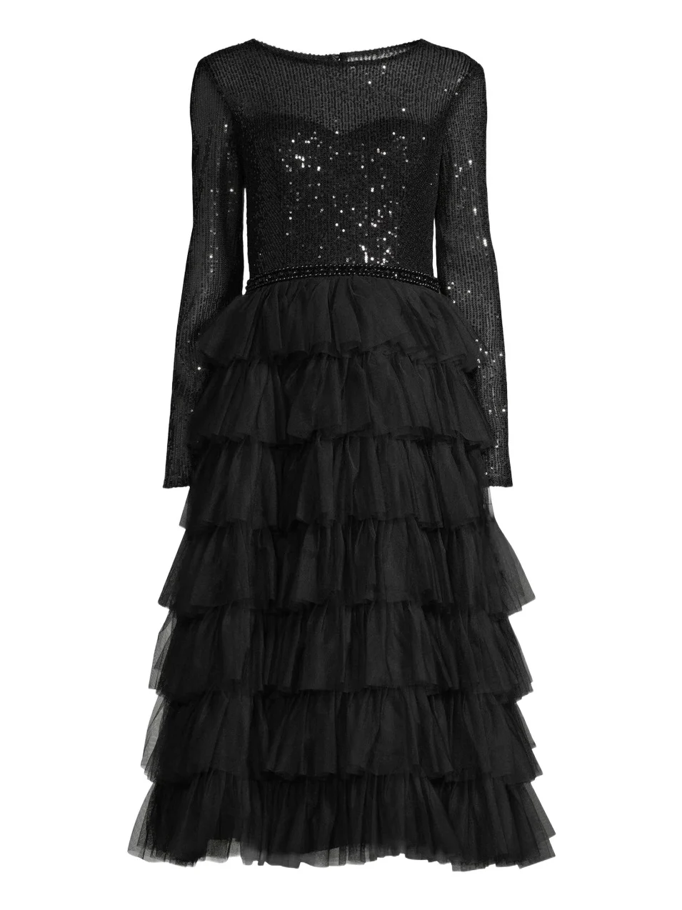 Women's Sequined Tea-Length Dress Women's Sequined Tea-Length Dress
