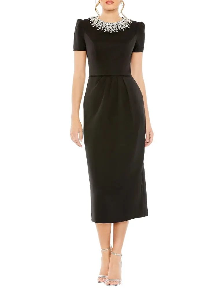Mac Duggal Women's Crystal-Embellished Sheath Midi-Dress