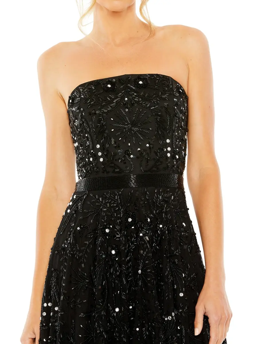 Mac Duggal Women's Embellished Mesh Strapless Midi-Dress | Thumbnail 4 Mac Duggal Women's Embellished Mesh Strapless Midi-Dress | Thumbnail 4