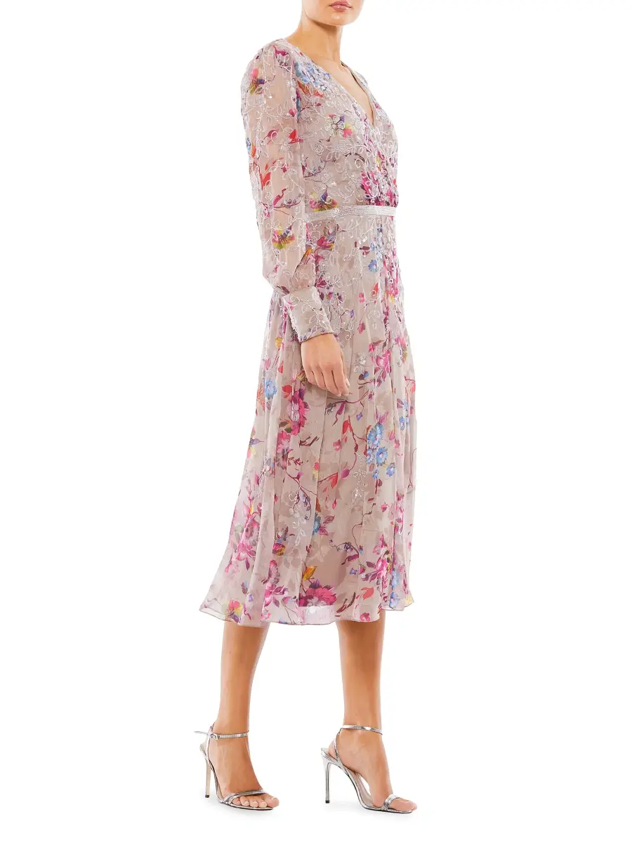 Mac Duggal Women's Floral Midi-Dress | Thumbnail 2