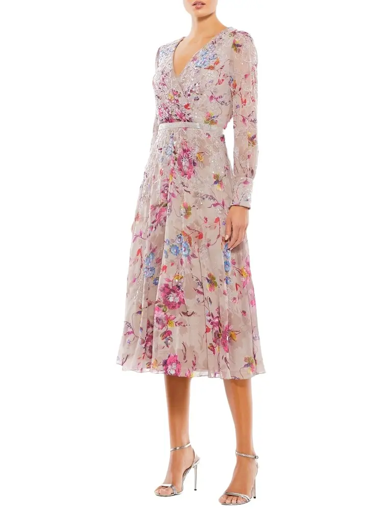 Mac Duggal Women's Floral Midi-Dress