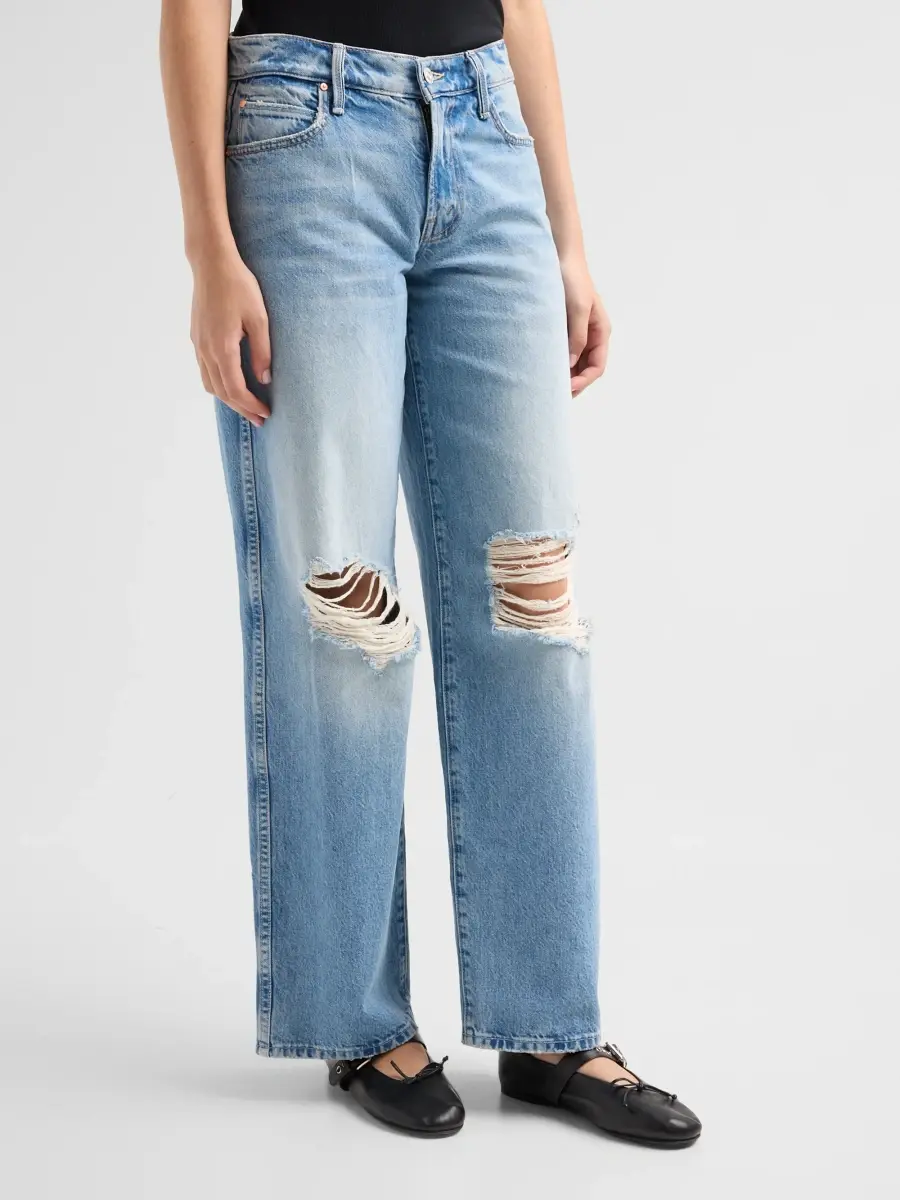 Mother Women's The Down Low Delinquent Zip Sneak Jeans | Thumbnail 4 Mother Women's The Down Low Delinquent Zip Sneak Jeans | Thumbnail 4