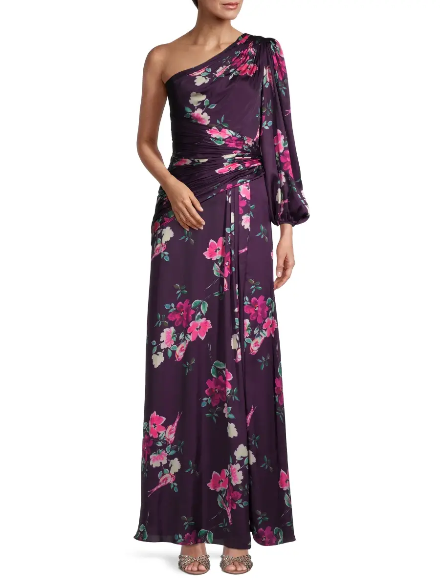 Mac Duggal Women's leena Floral One-Shoulder Gown | Thumbnail 2